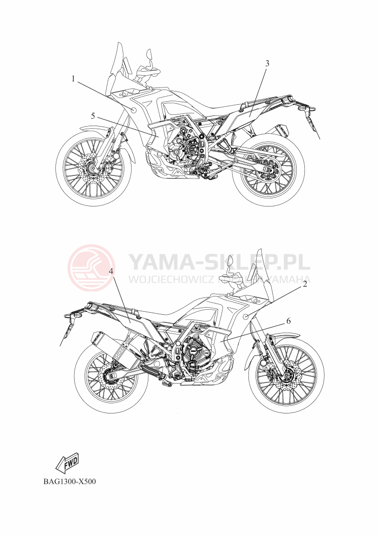 Schemat "naklejki" do Yamaha TENERE 700 WORLD RAID