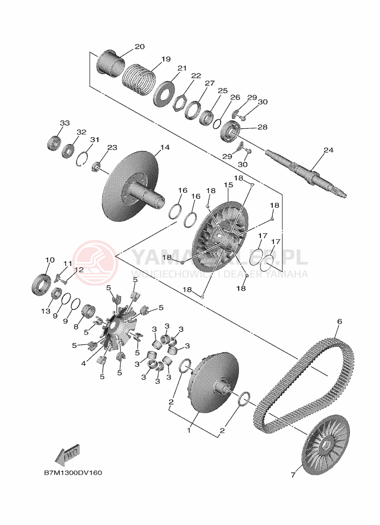 Schemat "sprzęgło" do Yamaha TMAX TECH MAX