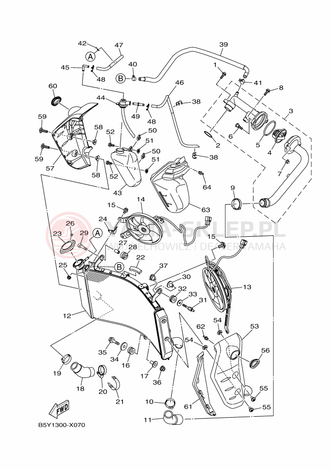 Schemat "Układ chlodzenia" do Yamaha MT-10