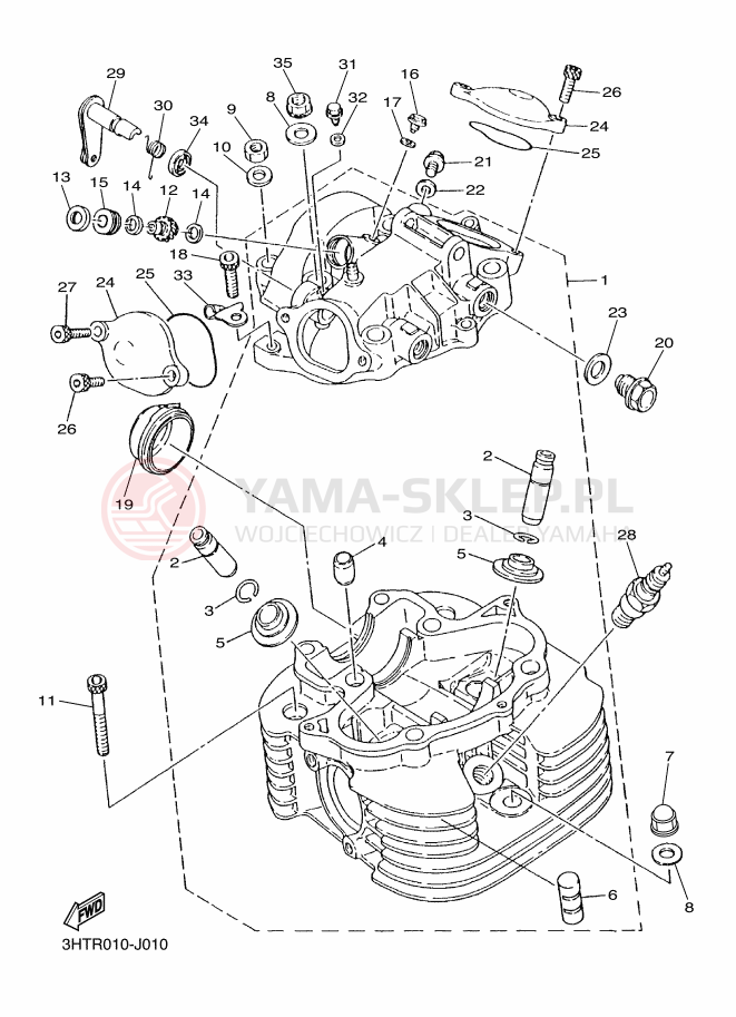 Schemat "głowica" do Yamaha SR400