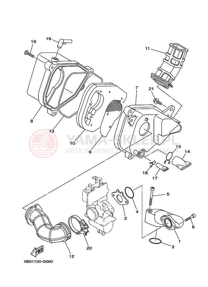 Schemat "Wtrysk paliwa" do Yamaha TT-R110E