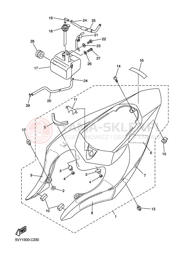 Schemat "Pokrywa boczna" do Yamaha YZF-R1 YZF-R1S R1