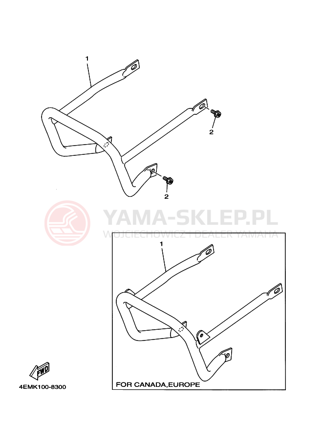 Schemat "osłona / stelaż" do Yamaha YFM80