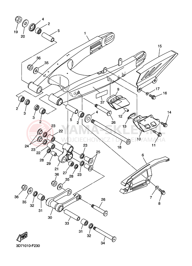 Schemat "wahacz" do Yamaha WR250R