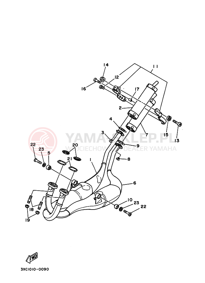 Schemat "Wydech końcowy" do Yamaha R1-Z