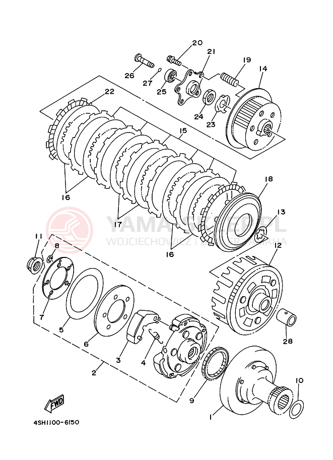 Schemat "sprzęgło" do Yamaha YFM400FW