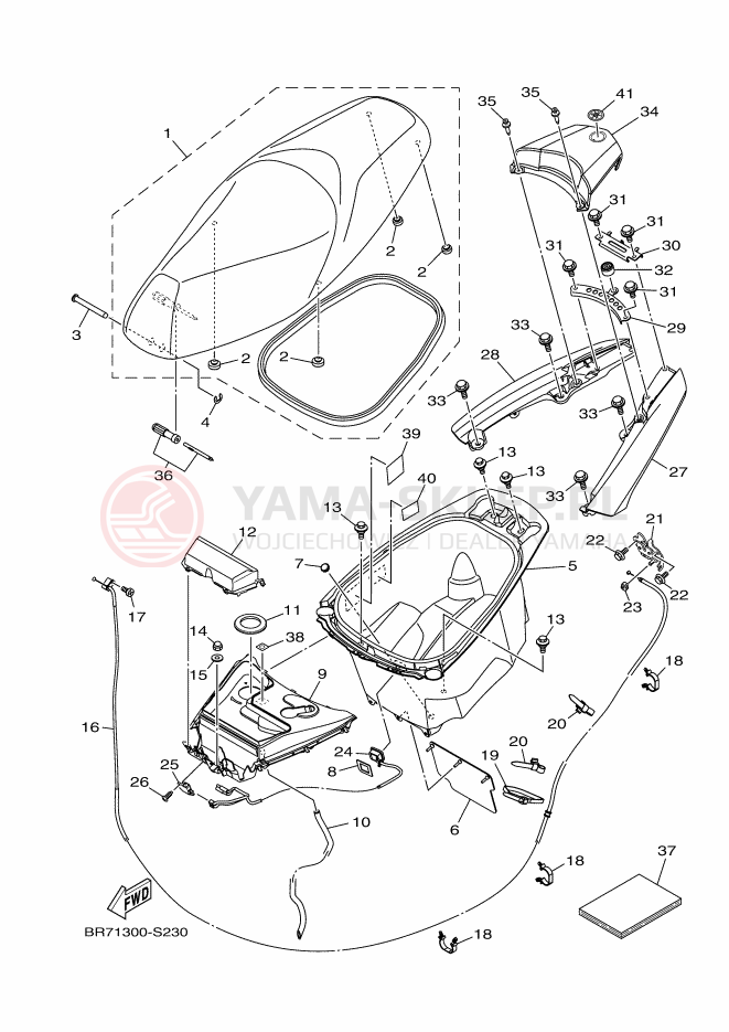 Schemat "siedzenie" do Yamaha TRICITY 125