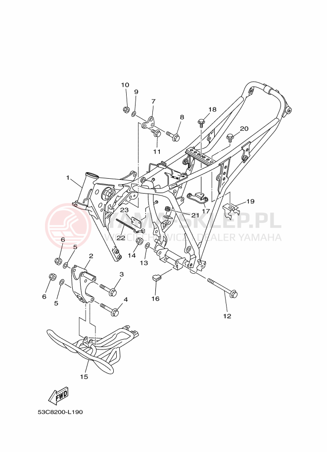 Schemat "rama" do Yamaha AG200F