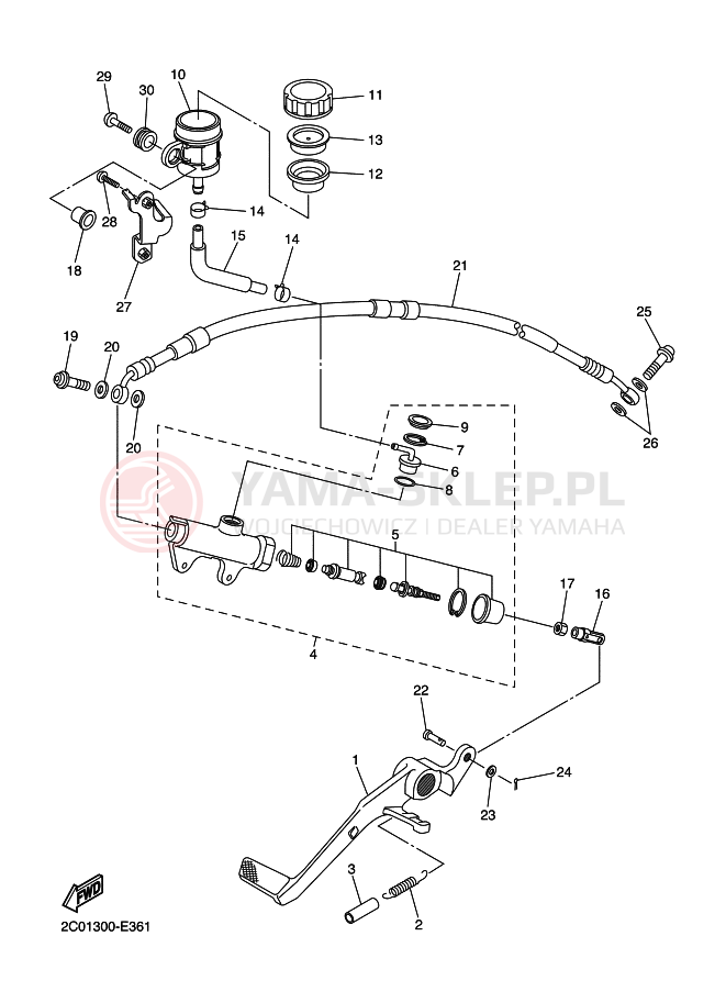 Schemat "Pompa hamulcowa tył" do Yamaha YZF-R6