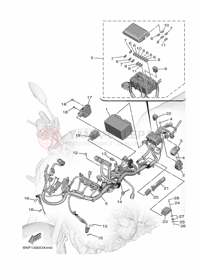 Schemat "układ elektryczny" do Yamaha MT-09