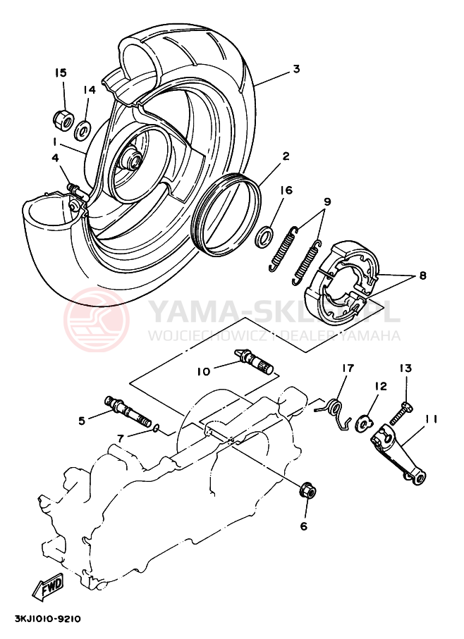 Schemat "Koło tył" do Yamaha YG50Z JOG Z