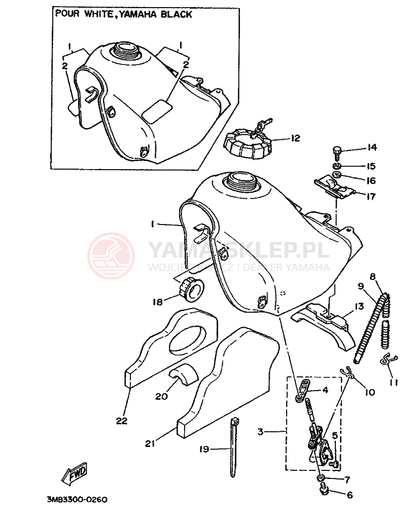 Schemat "zbiornik paliwa" do Yamaha DT125RE