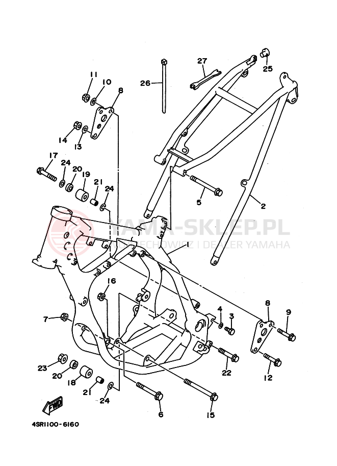Schemat "rama" do Yamaha YZ250