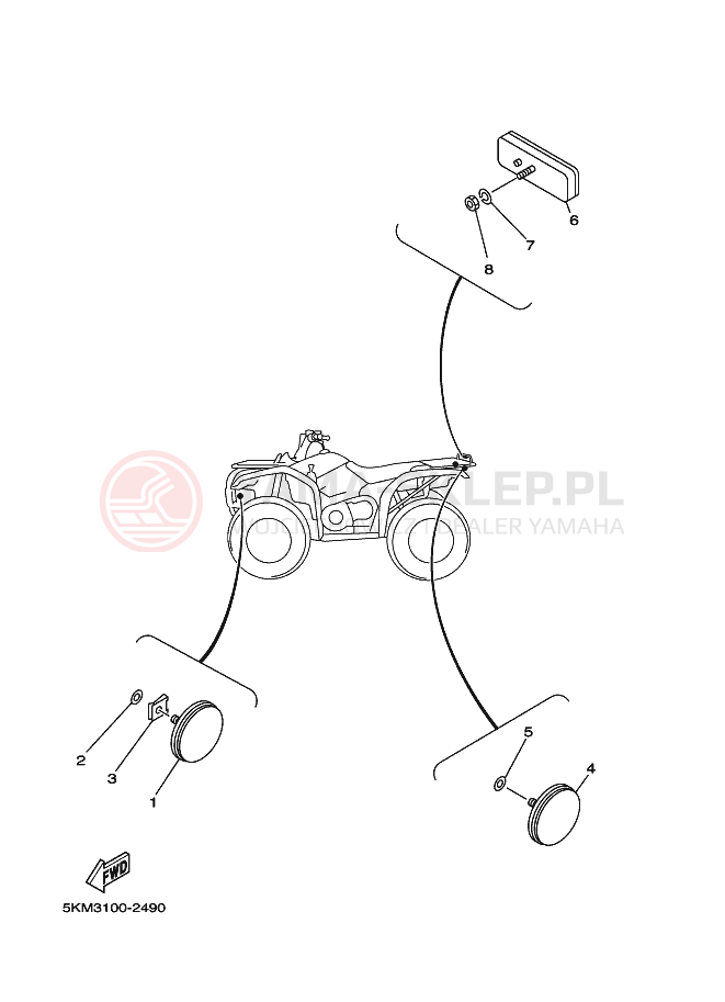 Schemat "układ elektryczny" do Yamaha GRIZZLY