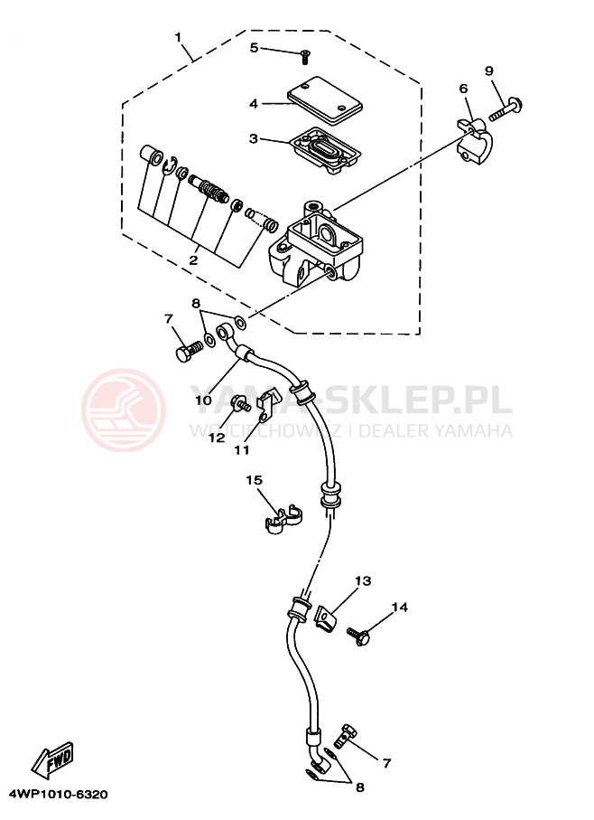Schemat "Pompa hamulcowa przednia" do Yamaha SR125