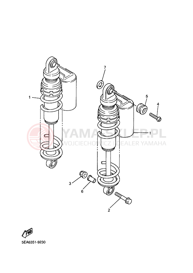 Schemat "zawieszenie tył" do Yamaha XJR1300SP