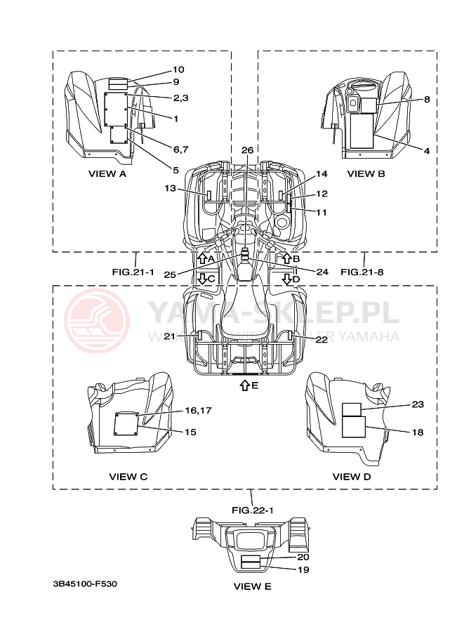 Schemat "naklejki" do Yamaha GRIZZLY 700 FI