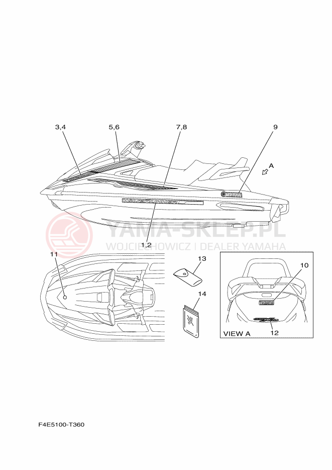 Schemat "Naklejki" do Yamaha VX CRUISER HO