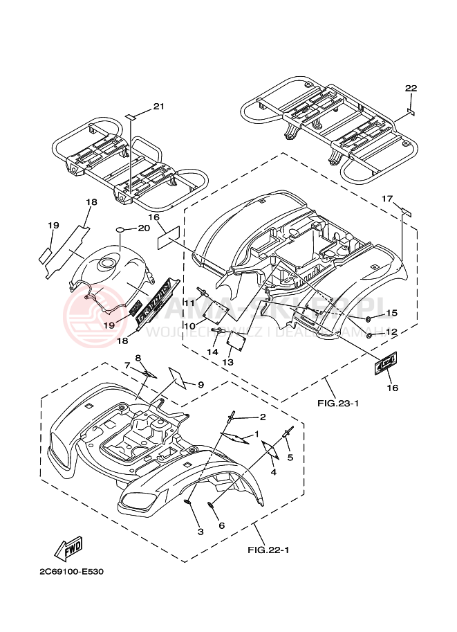 Schemat "naklejki" do Yamaha GRIZZLY