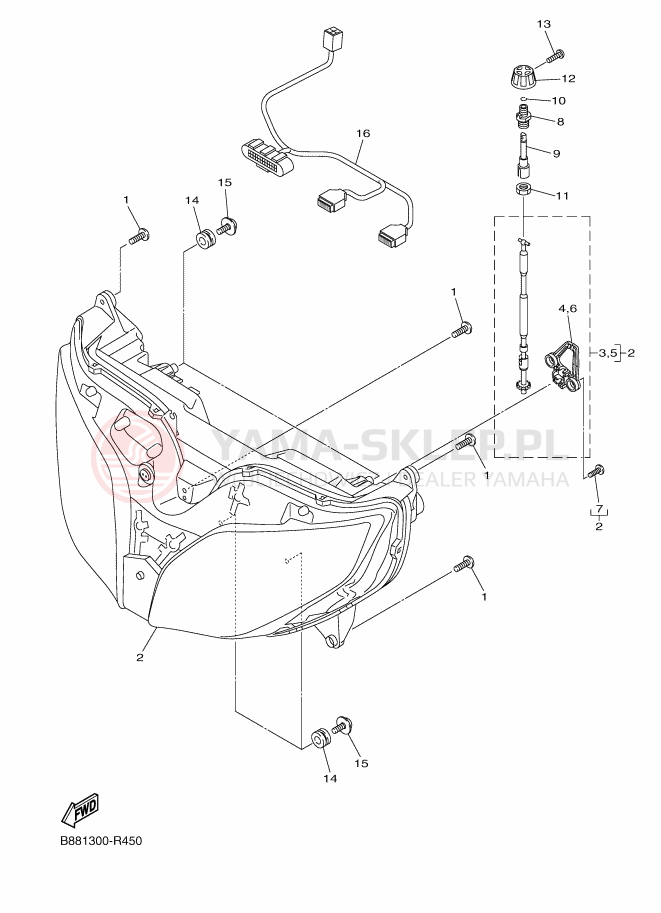 Schemat "Lampa przód" do Yamaha FJR1300A