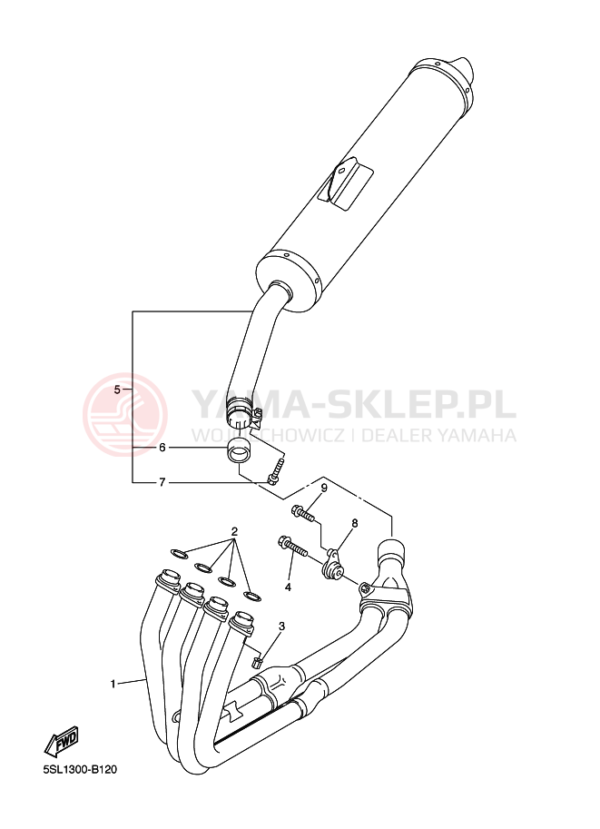 Schemat "Wydech końcowy" do Yamaha YZF-R6