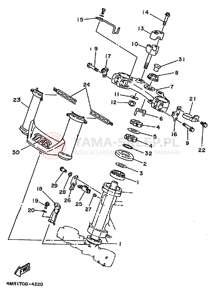 Schemat "Półki zawieszenia" do Yamaha TT250R TT250RF