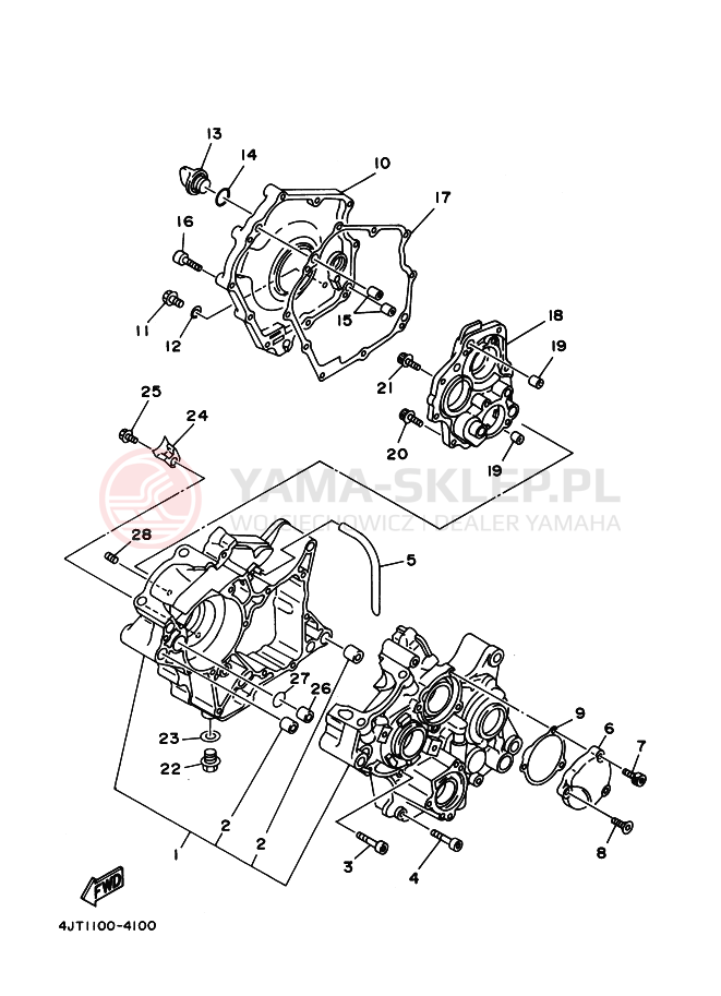 Schemat "Obudowa silnika" do Yamaha TZ125