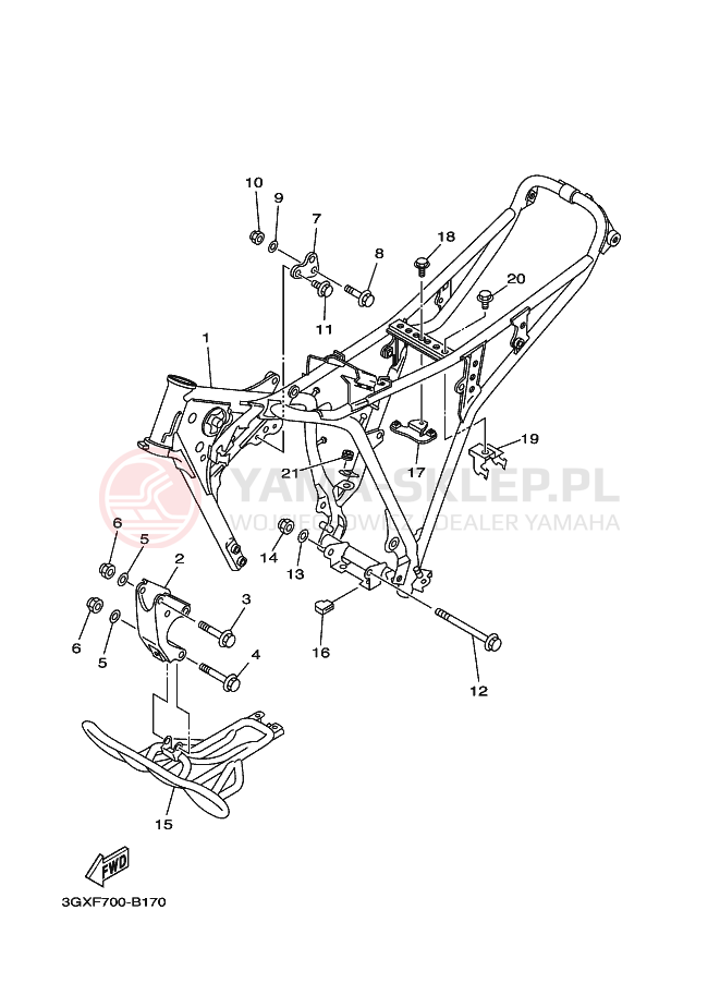 Schemat "rama" do Yamaha AG200F