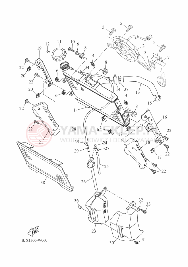 Schemat "Układ chlodzenia" do Yamaha XSR700
