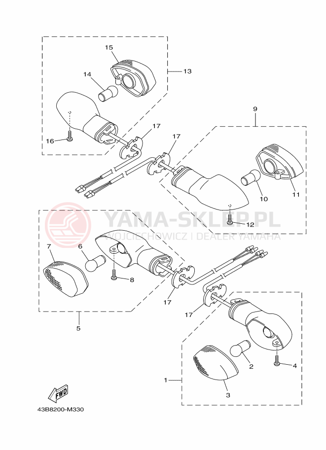 Schemat "kierunkowskazy" do Yamaha YBR125EGS