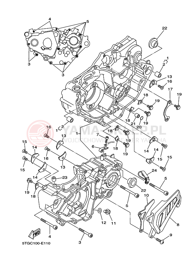 Schemat "Obudowa silnika" do Yamaha YFZ450V