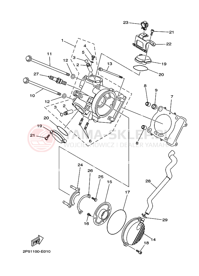 Schemat "głowica" do Yamaha RHINO 450