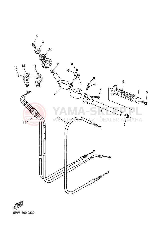Schemat "Kierownica i osprzęt" do Yamaha YZF-R1 R1