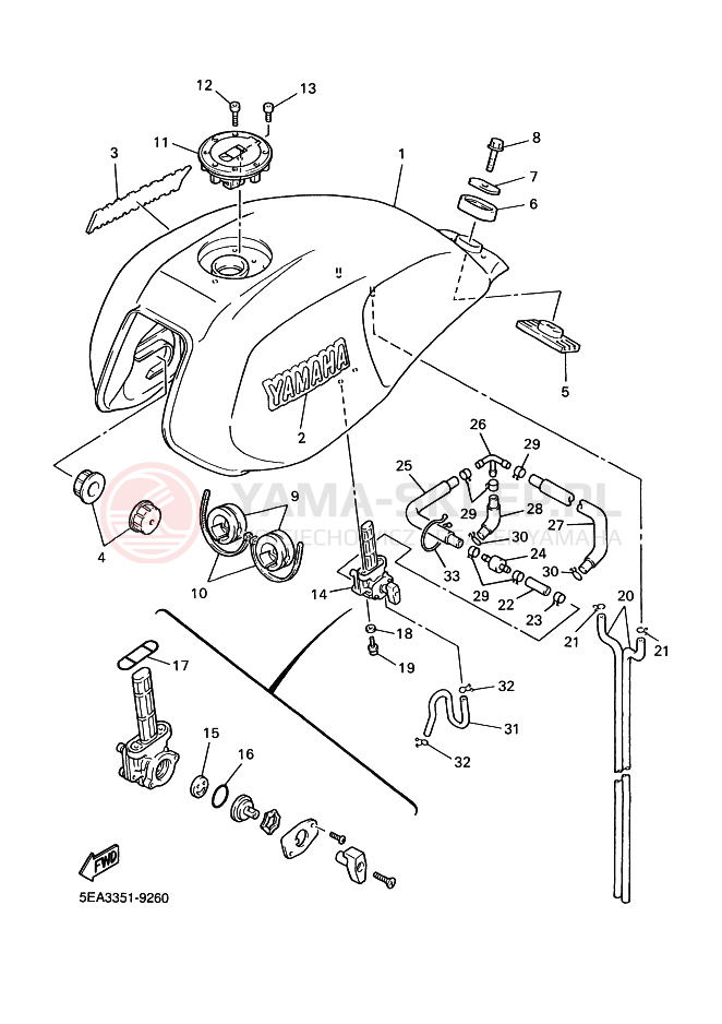 Schemat "zbiornik paliwa" do Yamaha XJR1300