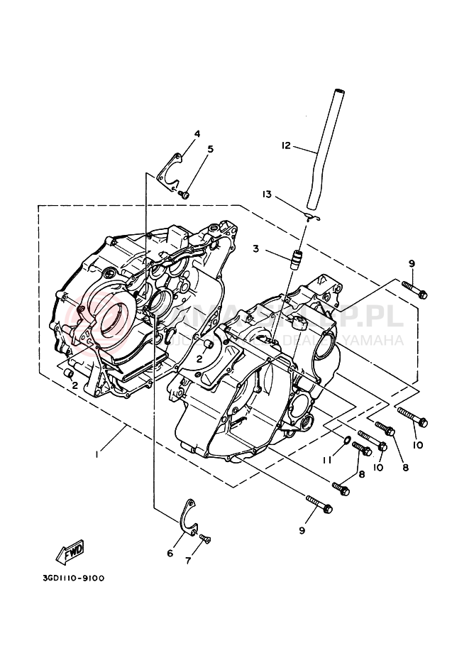 Schemat "Obudowa silnika" do Yamaha WARRIOR