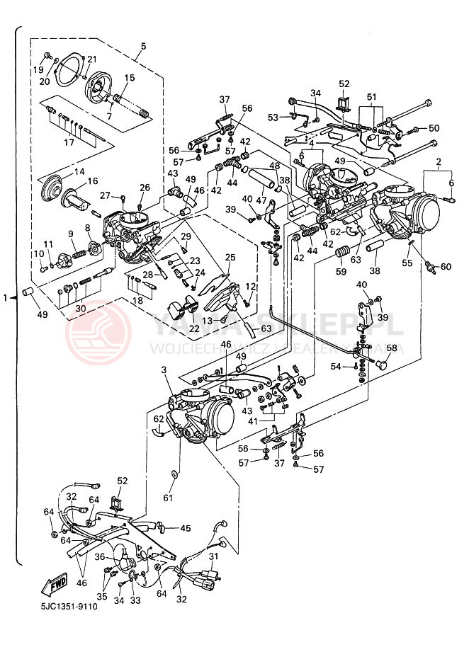 Schemat "Gaźnik" do Yamaha XVZ13TF ROYALSTAR VENTURE