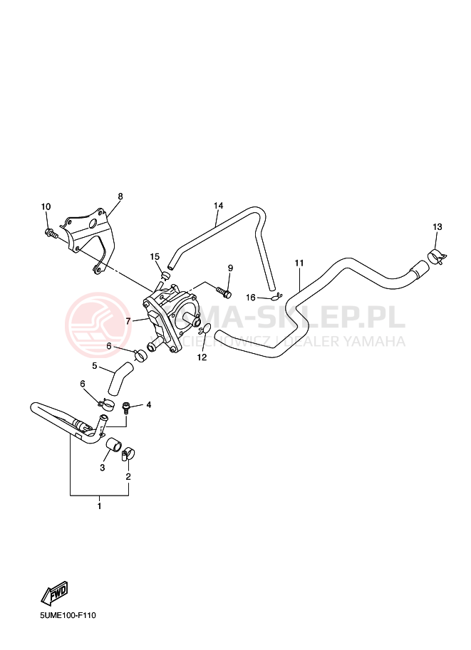 Schemat "System odbioru powietrza" do Yamaha WR250F