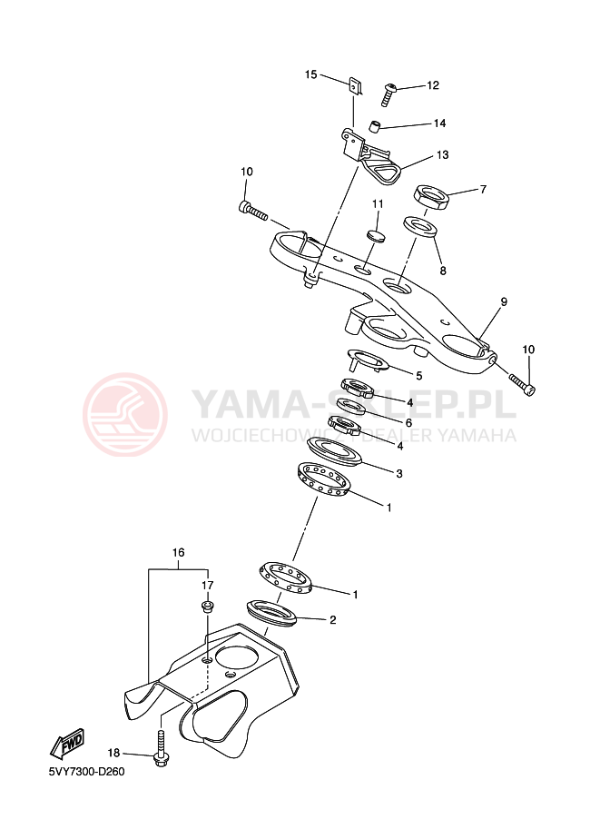 Schemat "Półki zawieszenia" do Yamaha YZF-R1