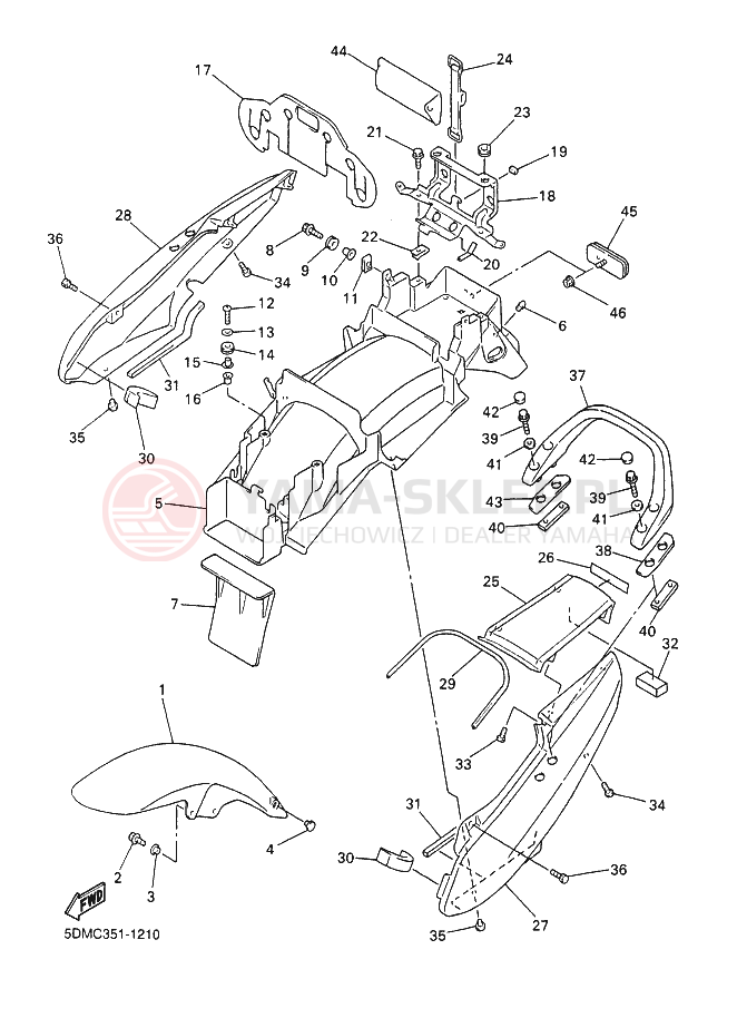Schemat "błotnik" do Yamaha FZS600 FAZER