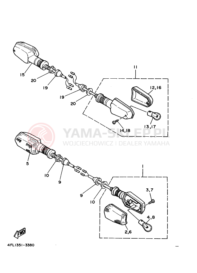 Schemat "kierunkowskazy" do Yamaha TZR125