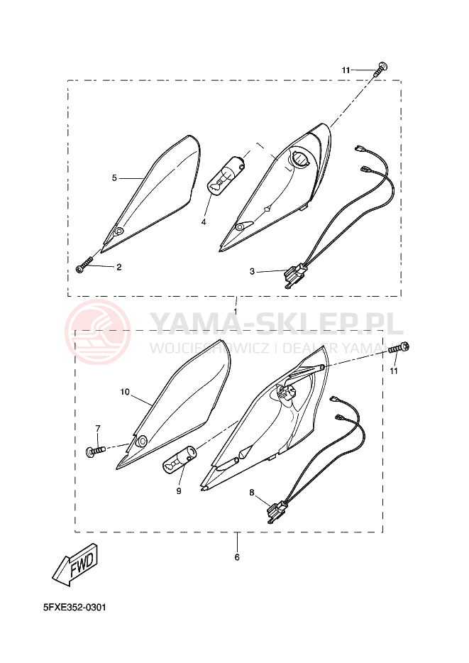 Schemat "kierunkowskazy" do Yamaha BWS NEXT GENERATION