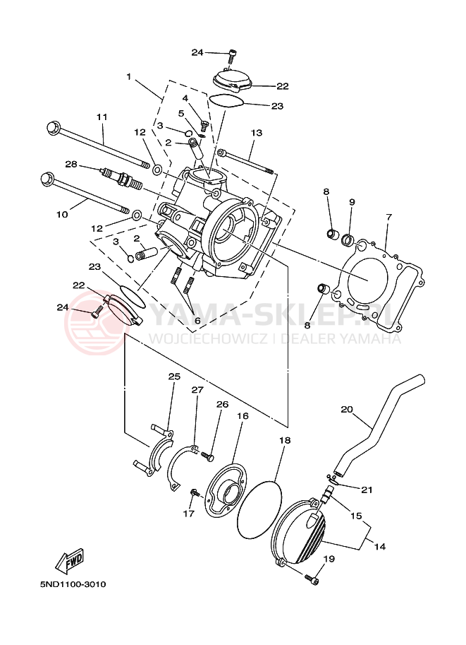 Schemat "głowica" do Yamaha KODIAK 4WD