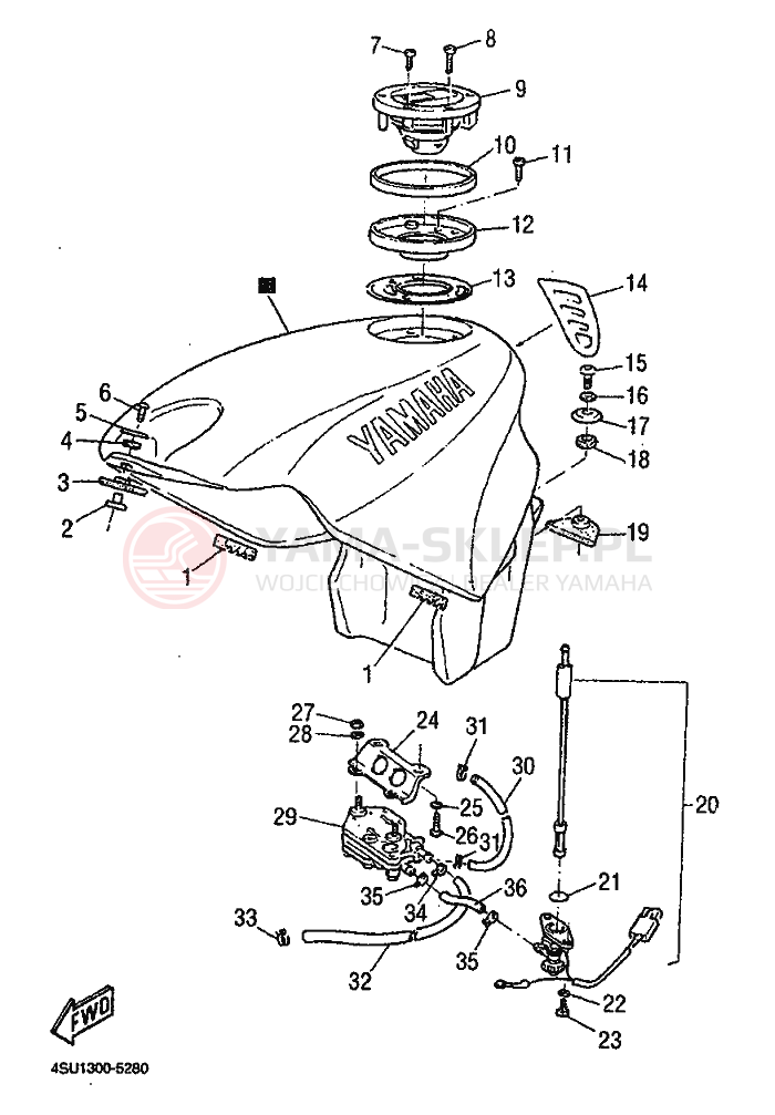 Schemat "zbiornik paliwa" do Yamaha SRZ660