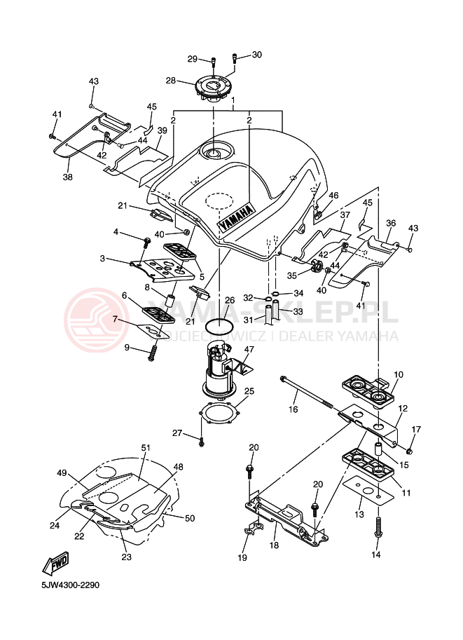 Schemat "zbiornik paliwa" do Yamaha FJR1300