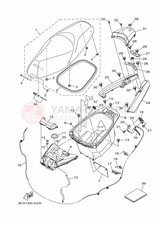 Schemat "siedzenie" do Yamaha TRICITY 125