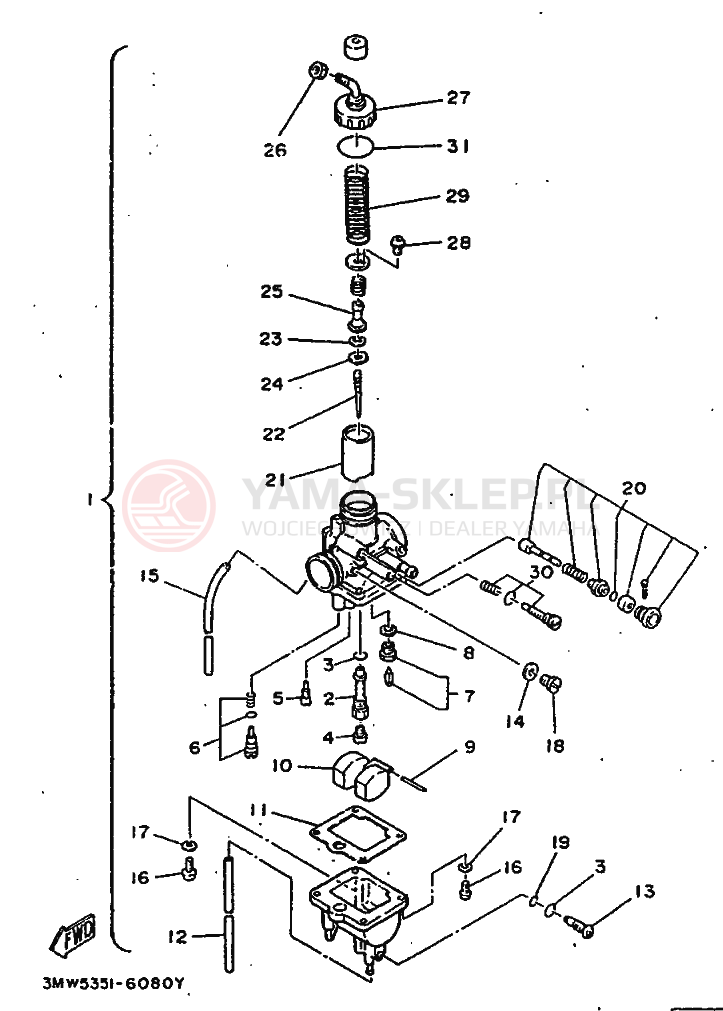 Schemat "Gaźnik" do Yamaha SR125