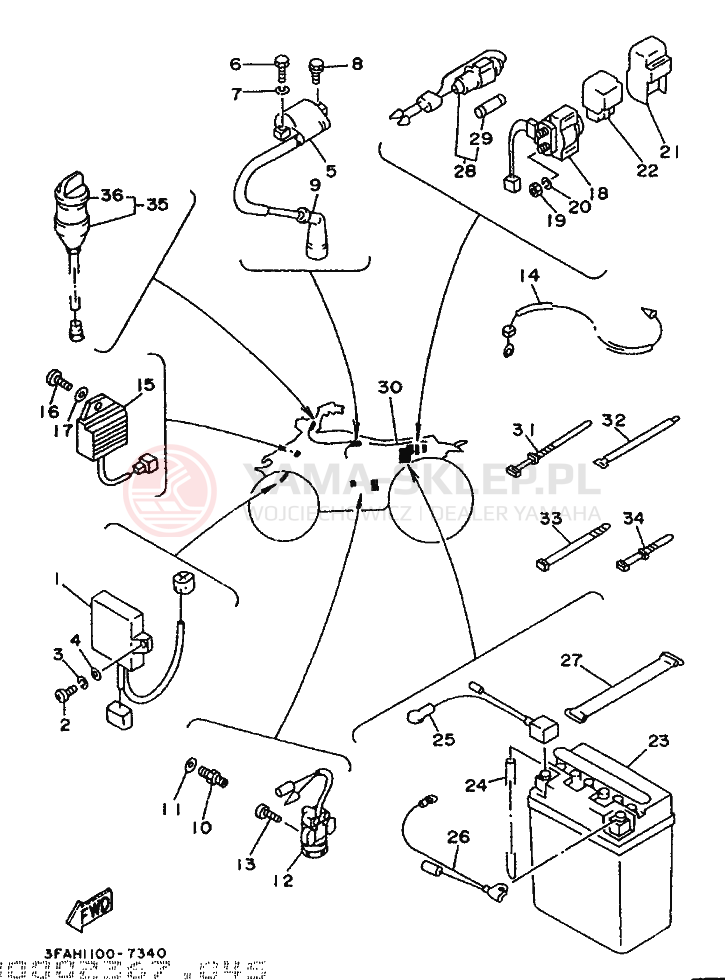 Schemat "układ elektryczny" do Yamaha BREEZE