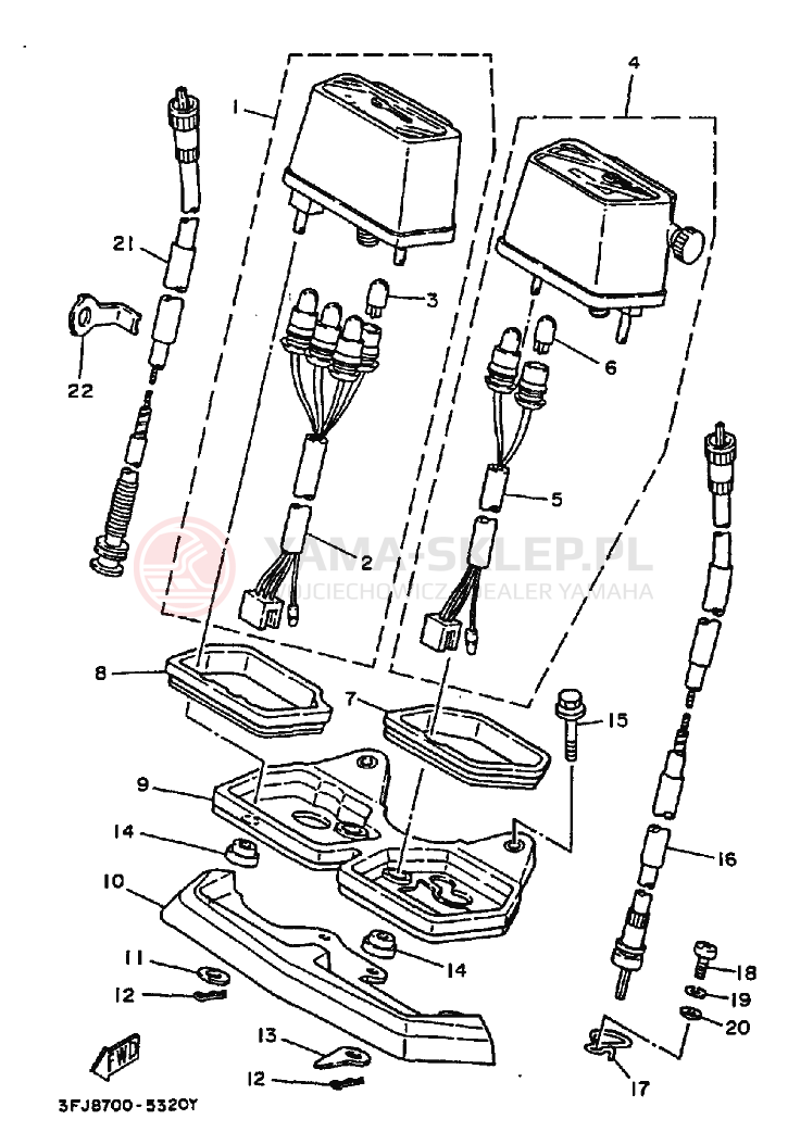 Schemat "licznik" do Yamaha DT175 DT175G