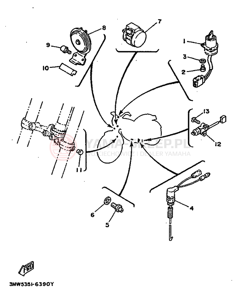 Schemat "układ elektryczny" do Yamaha SR125