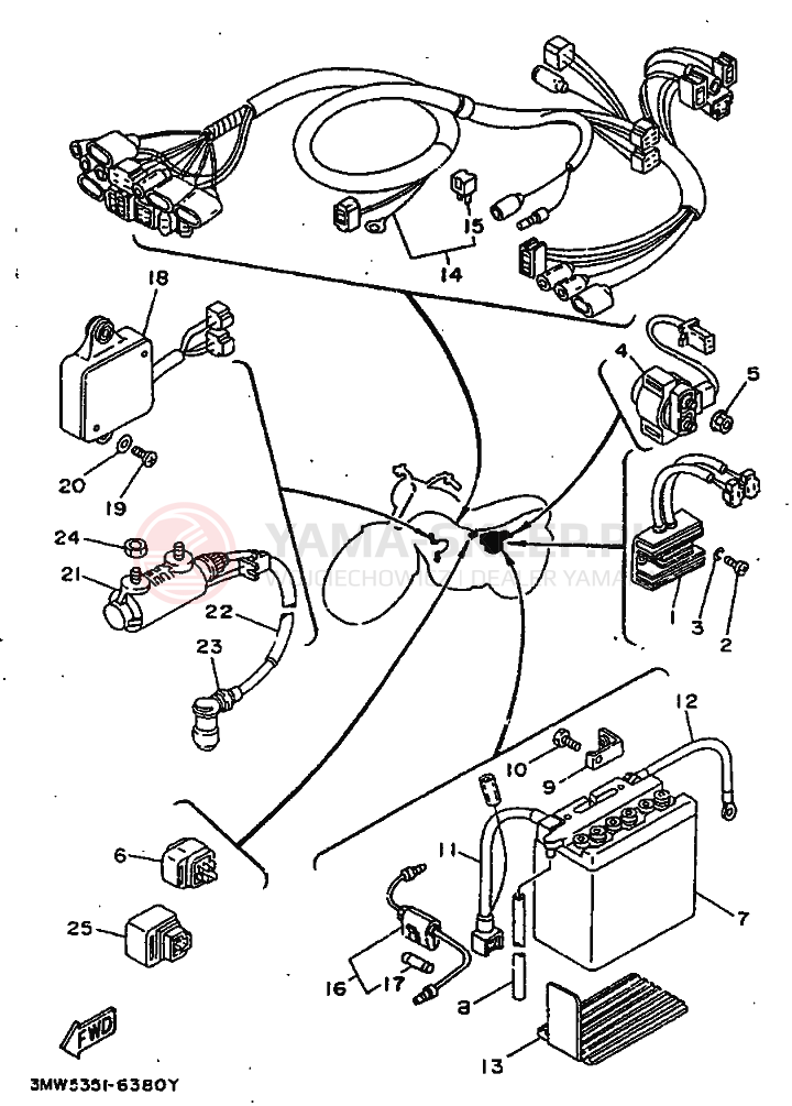 Schemat "układ elektryczny" do Yamaha SR125